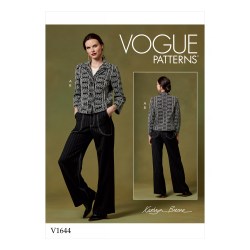 1644 Vogue Kathryn Brenne Unlined Snappy Fit Jacket, Flare Pants Pattern 14-22 New